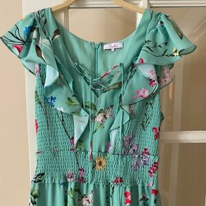 Parker Teal Floral Dress